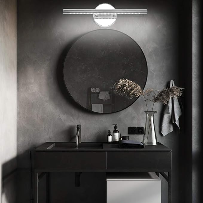 Bathroom Vanity Lights for Bathroom Light Fixutres 15.7 Inches Bathroom Lights Over Mirror 5W Led Lighting Plug in Vanity Lighting Fixtures Stainless Steel with 180°Rotation,6000K Cool White
