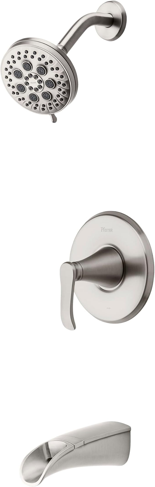Pfister 8P8-WS2-JDSGS Jaida 1-Handle Tub & Shower Faucet with Adjustable Spray Width In Spot Defense Brushed Nickel