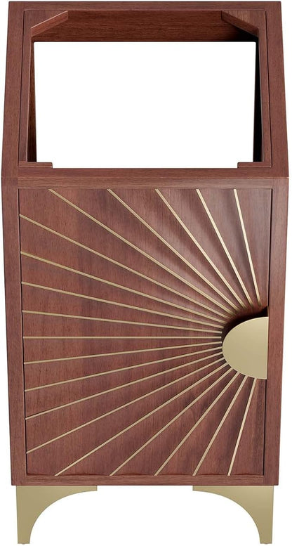 Modway Daylight Bathroom Vanity Cabinet-Sink Basin Not Included, 18 Inch, Walnut