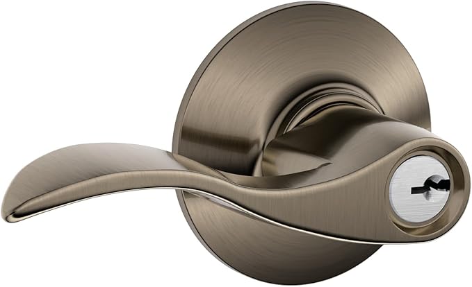 SCHLAGE F51A ACC 620 Accent Keyed Lever, Antique Pewter