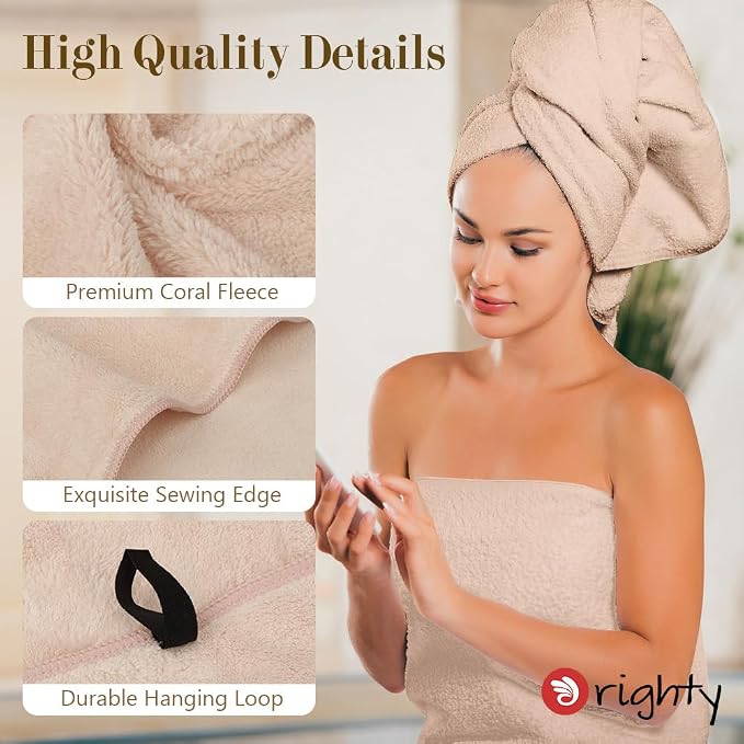 Orighty Bath Towels, Soft Feel Bath Towel, 2 Pack (27'' x 54'') | Highly Absorbent, Quick Drying Microfiber Towels for Body, Sport, Yoga, SPA, Fitness, Bathroom - Brown