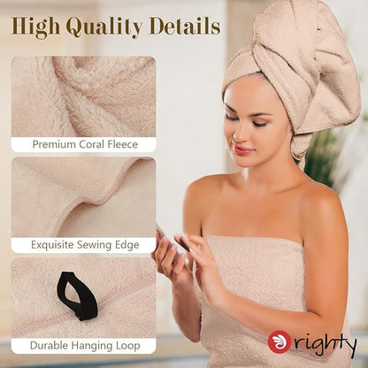 Orighty Bath Towels, Soft Feel Bath Towel, 2 Pack (27'' x 54'') | Highly Absorbent, Quick Drying Microfiber Towels for Body, Sport, Yoga, SPA, Fitness, Bathroom - Brown