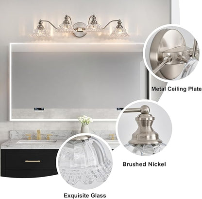 Brushed Nickel 4 Light Vanity Light