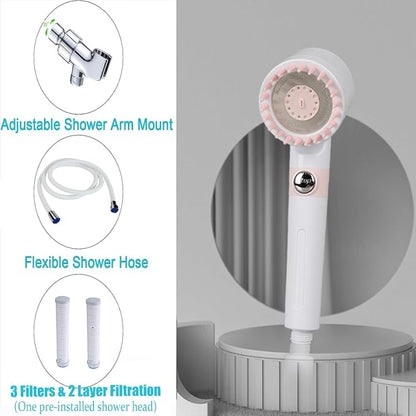 Shower Head with Handheld, Shower Heads High Pressure, High Flow Even with Low Water Pressure-Hand Held Showerhead Set,3 Modes Filtered Showerhead with 59″Replacement Hose/Bracket/Cotton Filters