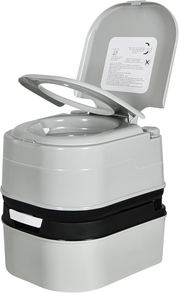 YITAMOTOR 6.34 Gal Portable Toilet Camping Porta Potty w/Paper Collection | Indoor Outdoor RV Toilet with Handle Pump, Leak-Proof OutdoorToilet for RV Travel, Boat, Trips, Grey