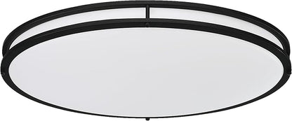 Designers Fountain Flush Mount Ceiling Light, 24 Inch Oval LED Lighting Fixture for Kitchen, Bedroom, Bathroom, and Hallway, Dimmable, 2800 Lumens, 3000K/4000K/5000K, Matte Black, EV1424C3C-43