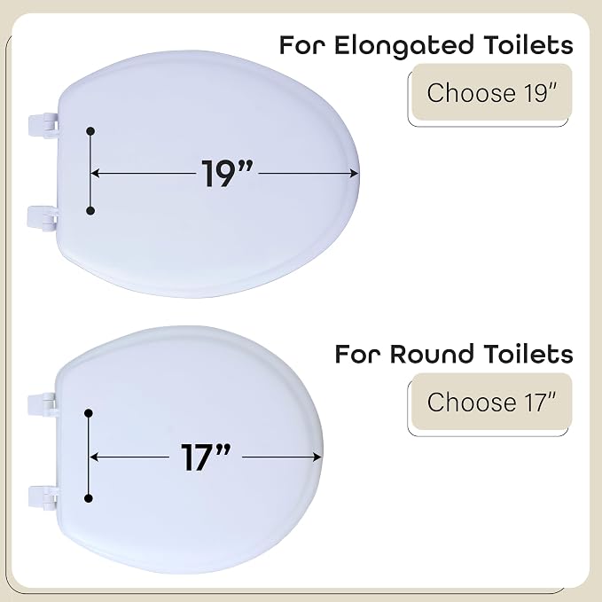 Soft Standard Vinyl Toilet Seat, White, 17 in | Toilet-Seat Construction: Contoured Seat Profile and Durable Finish Create a Polished Fixture Update.