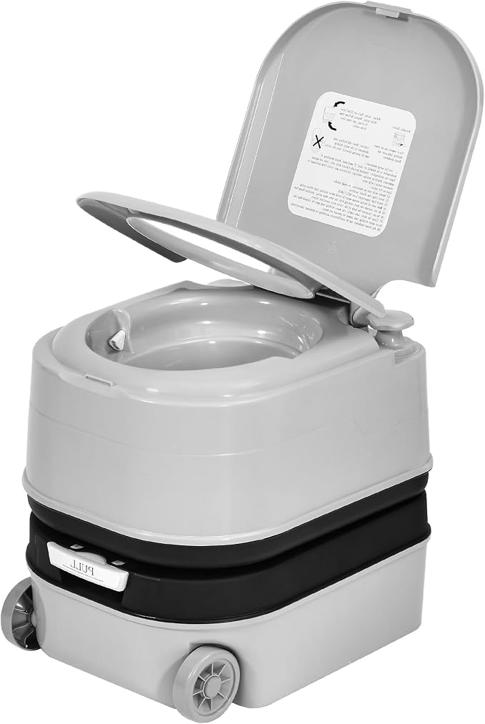 YITAHOME 5.28 Gallon Portable Toilet for Camping | RV Travel Porta Potty with Press Flush Pump, Leak-Proof, Level Indicator, Rotating Spout for Adults, Campers, RV, Boating