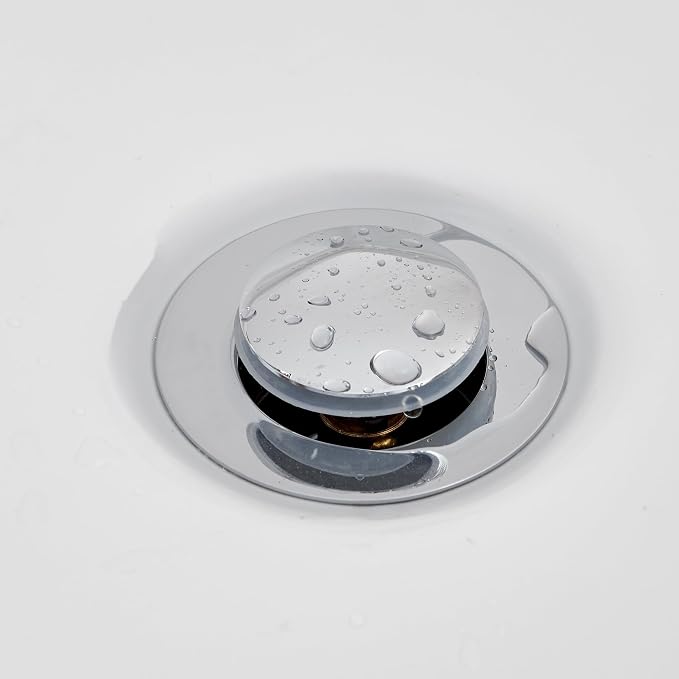 Ultimate Unicorn Bathroom Sink Stopper, Without Overflow Hole, Chrome | Pop Up Drain, Made of Metal, Small Cap, with Detachable Basket Stopper, Drain Fast, for Bathroom Vessel Vanity Sink Art Basin