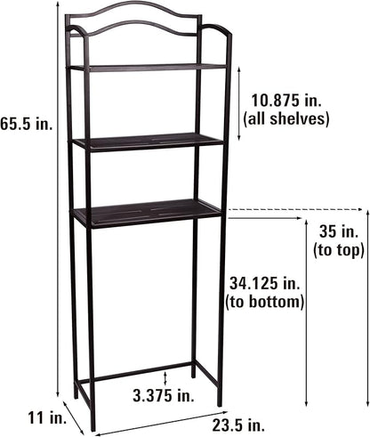 Household Essentials 3-Tier Over the Toilet Storage Shelf, Espresso Brown