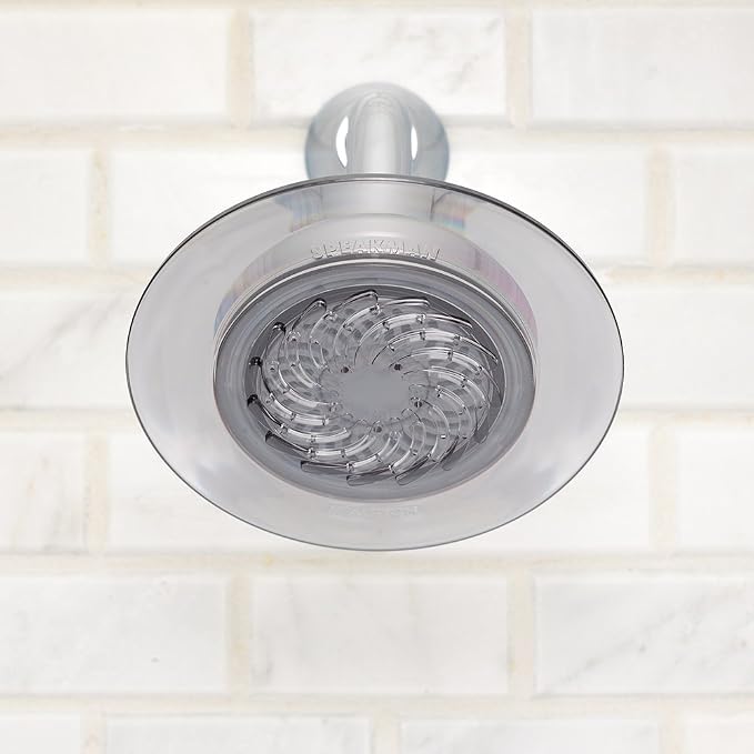 Speakman S-4002-E15 Reaction Fixed Low-Flow Shower Head for Stylish Bathroom Dcor, 1.5 GPM, Grey/Chrome
