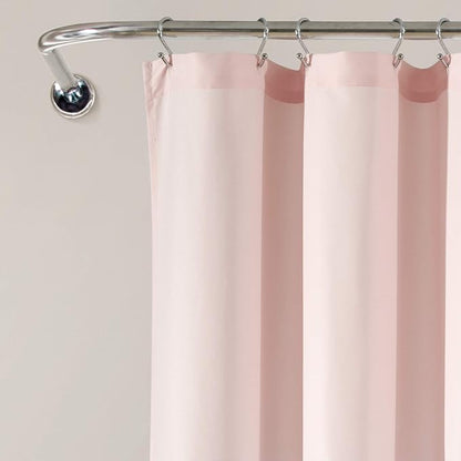 Lush Decor Tulle Skirt Colorblock Shower Curtain Single 72" W x 72" L Blush & White - Fabric Shower Curtains for Bathroom - Cute Bathroom Curtain