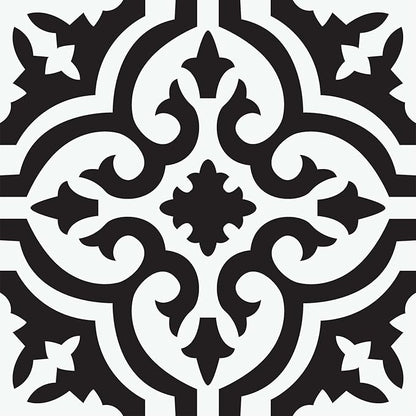 FloorPops Black Parma Peel & Stick Floor Tiles, FP3828