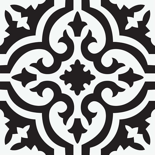 FloorPops Black Parma Peel & Stick Floor Tiles, FP3828
