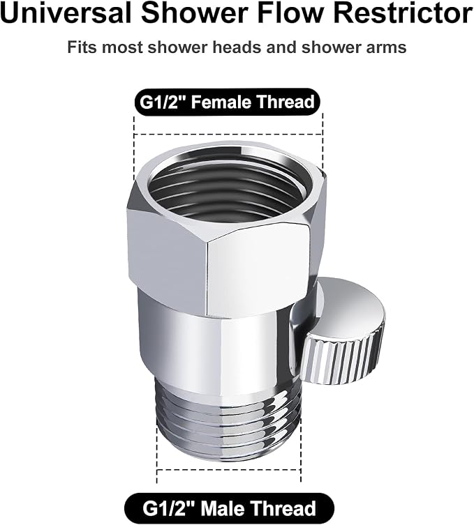 MAYYAYA Brass Shower Shut Off Valve, Flow Control, Handheld/Bidet, Nickel | Shut Off Valve, Flow Control, G1/2 NPT, Brass Body, Handle Lever, for Handheld Shower&Bidet Sprayer, Leak-Free, Nickel