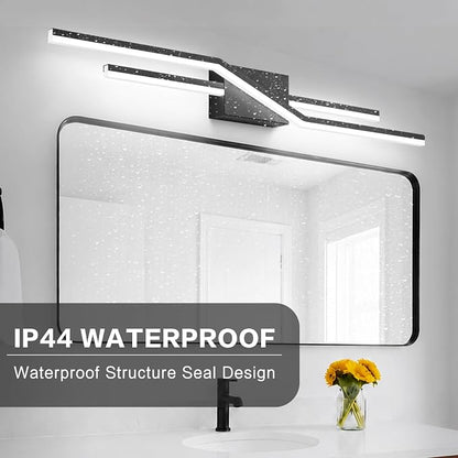 SOLFART Bathroom Lighting Fixtures Over Mirror 40 Inch Dimmable Matte Black Vanity Lights Modern Bathroom Light