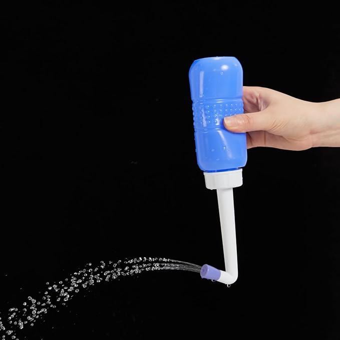 2 Pack 300ML Portable Bidet, Blue & Pink Handheld Travel Bidet Sprayer, Leak-Proof Upside-Down Squeeze Design for Postpartum Care, Menstrual Hygiene, Adults & Kids, Home/Travel/Outdoor/Camping