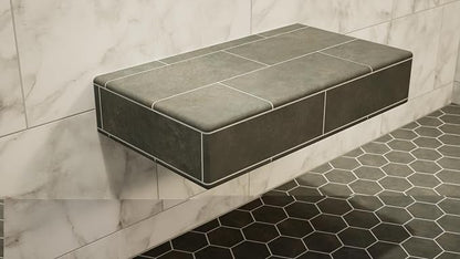 The Original Floating Shower Bench Kit with Wedi Building Boards & Original Shower Bench Bracket (14x24) Great for New Constructions or Bathroom Renovations, Ready to Tile Shower Bench