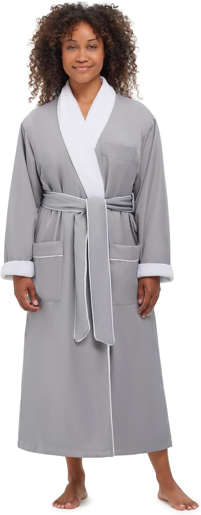 MONARCH Unisex Plush Lined Microfiber Bath Robe - Soft Shell with Polyester Lining, Resort-Grade Hotel & Spa Robe with Pocket