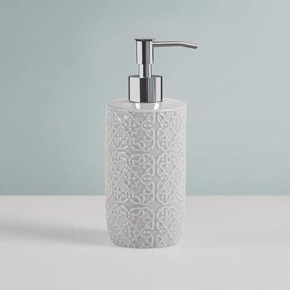 Martha Stewart Tara Bath Accessory Set Medallion, Grey | Coordinated Look for Bathroom, OEKO-TEX Certified