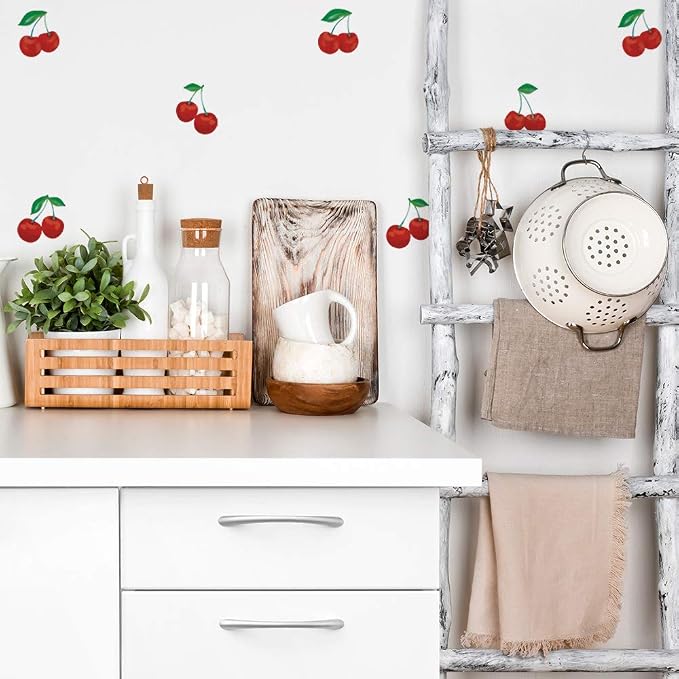 Tempaper Cherry Peel and Stick Wall Decals, red