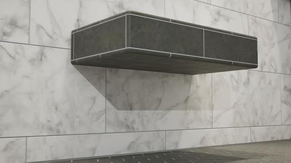 The Original Granite Bracket 46 in. x 10 in. x 4 in. Floating Shower Bench Kit with Orange Waterproof Board and Original Shower Bench Bracket - Ready to Tile Shower Seat (1 Count)