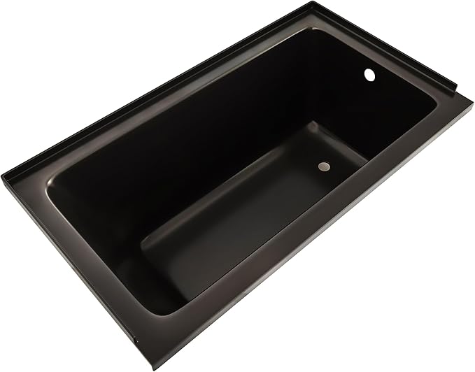 Swiss Madison Voltaire 54 x 30 Right Drain Soaking Alcove Bathtub in Glossy Black