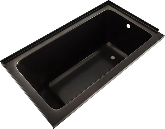 Swiss Madison Voltaire 54 x 30 Right Drain Soaking Alcove Bathtub in Glossy Black
