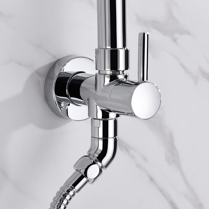 SUMERAIN Retrofit Rain Shower Heads System, Chrome Finish | Brass, 9 Inches Shower Head, 2.5GPM, Easy DIY Installation for Remodel, Adjustable Slide Bar