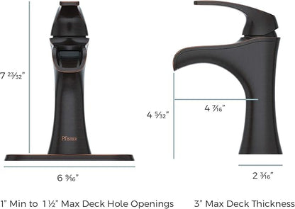 Pfister Jaida Bathroom Sink Faucet, Single Control, 1-Handle, Single Hole, Tuscan Bronze Finish, LF042JDYY