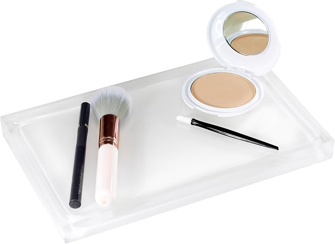 Izod - Bathroom Set, 3pc Countertop Accessories, Vanity Tray, Covered Jar & Lotion Pump, Modern Home Decor, Dorm Room Essentails (Marina Collection, White)