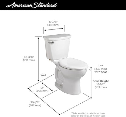 American Standard 215AA004.222 Cadet Pro 1.6 GPF 2-Piece Elongated Toilet with 12-in Rough-In, Large, Linen
