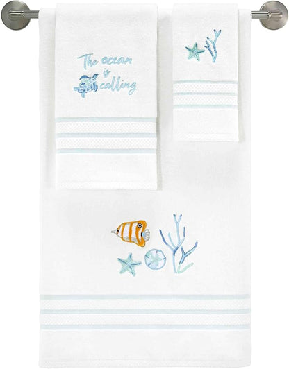 Avanti Linens - Fingertip Towel, Soft & Absorbent Bathroom Essentials, Sealife Home Decor (Ocean Friends Collection)