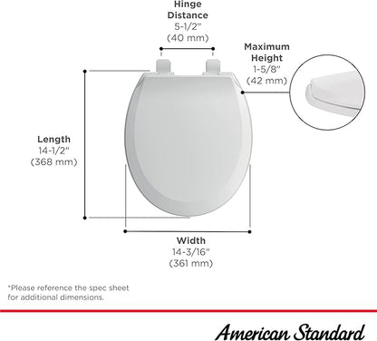 American Standard 5503B00B.020 Transitional Slow-Close Round Front Toilet Seat, White