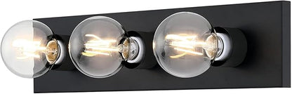 Westinghouse 6117500 Traditional Three-Light Indoor Vanity Light Fixture, Matte Black Finish, No Shades
