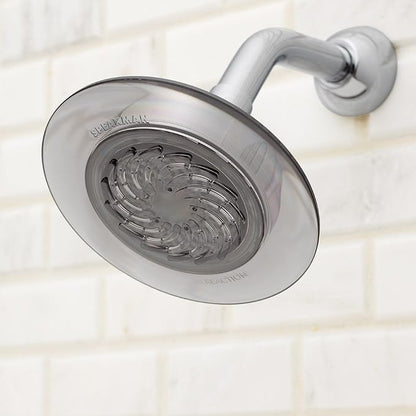 Speakman S-4002-E15 Reaction Fixed Low-Flow Shower Head for Stylish Bathroom Dcor, 1.5 GPM, Grey/Chrome