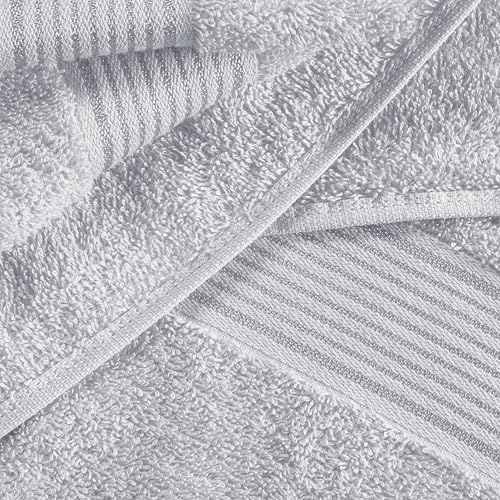 Belizzi Home Cotton 2 Pack Oversized Bath Sheet 35x70, Large Bath Sheet, Ultra Soft, Absorbent, Compact, Eco-Friendly, Recyclable, Quick Drying and Lightweight Towel - Light Grey