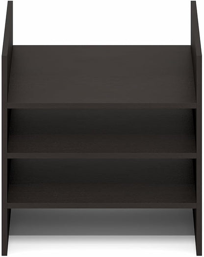 Furinno Cubicle Cube Insert, 3-Shelf Cube Organizer, 3-Tier Shelf Accessory, Fits into Furinno Triple Thick Cubes, IKEA Kallax, for Organizers and Storage, Black Dark Oak