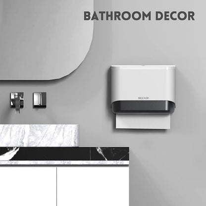 Paper Towel Dispenser,Large Capacity Wall Mount Tissue Dispensers with Smart Lock, Used for Kitchen and Bathroom 200+ Sheets White Toilet Paper Holders