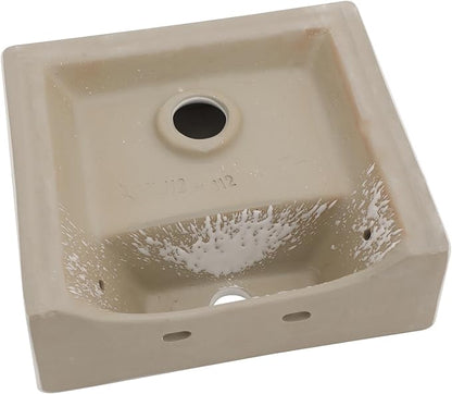 13 Inch Wall Mounted Bathroom Sink, White 13" x 11" Compact Ceramic Wall Mount Vessel Sink Basin, Rectangular Small Bathroom Sink for Powder Room, RV, Apartment, Guest Bathroom
