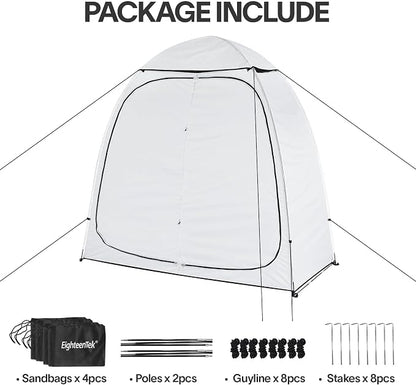EighteenTek® Shower Tent Changing Room 2 Rooms Outdoor Pop Up Camping Portable Privacy Dressing Shelter 83"x43"x80"H