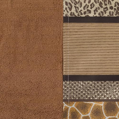 Zahari Home Safari Stripes Animal Bathroom Towel Set - 3 Piece Towel Set, Leopard and Cheetah Design with Zebra and Tiger Patterns