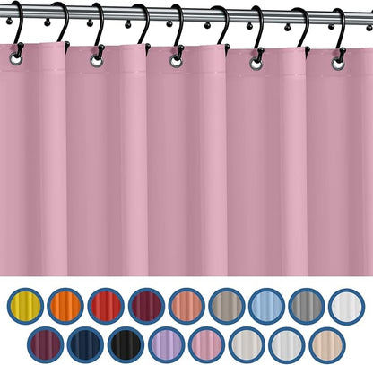 No Smell Shower Curtain Liner 72x72 Pink - PEVA Plastic Shower Curtain for Bathroom, PVC-Free Waterproof Pink Shower Liner with Metal Grommets and Magnet-Weighted Bottom Hem - Washable Liner