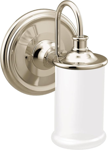 Moen YB6461NL Belfield 1-Light Dual-Mount Bath Bathroom Vanity Fixture with Frosted Glass, Polished Nickel