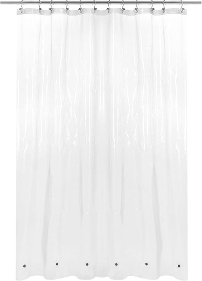 Barossa Design X-Long Shower Curtain Liner with 6 Magnets - 72" x 92", Waterproof PEVA Shower Liner for Bathroom, PVC Free, Metal Grommets - Clear, 72X92