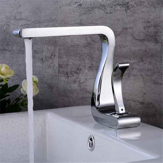 Bathroom Faucet Mixer Tap Brass Wash Basin Hot and Cold Sink Modern-ORB(Chrome)