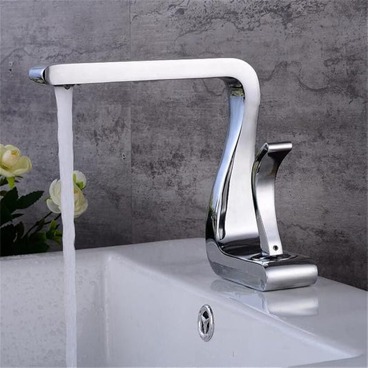 Bathroom Faucet Mixer Tap Brass Wash Basin Hot and Cold Sink Modern-ORB(Chrome)