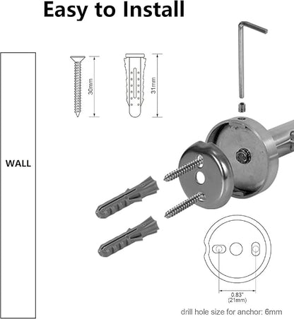 SEIDO Hand Towel Holder with 6.7" Usable Length, 304 Stainless Steel Towel Bar for Bathroom Wall, One-Piece Towel Racks for Bathroom Without Assembly, 9 Inch, Brushed Nickel