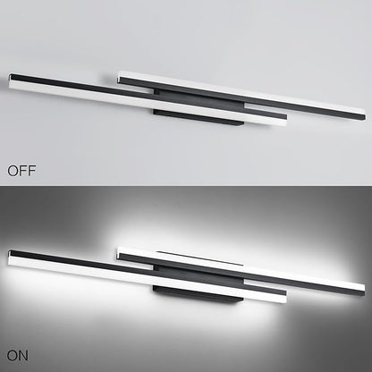 PRESDE 48 Inch Bathroom Light Fixtures Black Vanity Light Bar LED Modern Bath Lighting Over Mirror 5CCT