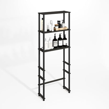 Furinno Turn-N-Tube Over The Toilet Storage, 3-Shelf Over The Toilet Organizer, Freestanding Space Saver Bathroom Shelf, for Bathroom Organizers and Storage, Black Espresso